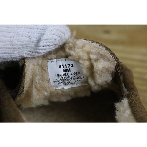 New Minnetonka Moccasins Mens 9M Brown Suede Venetian Faux Fur Lined - Picture 6 of 6